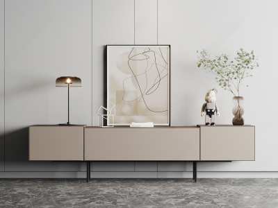 现代电视柜3D模型下载